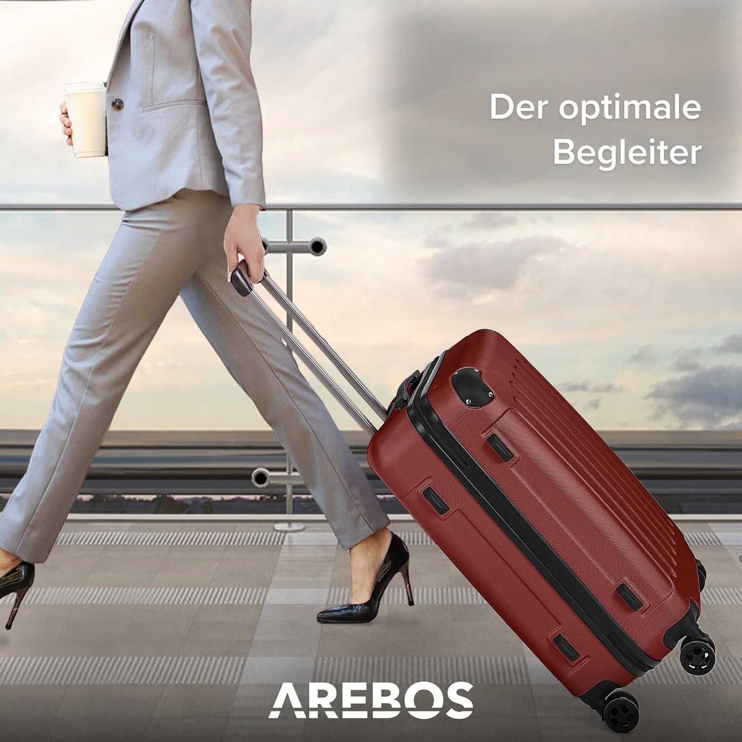 3-teiliges Hartschalenkofferset, Rot