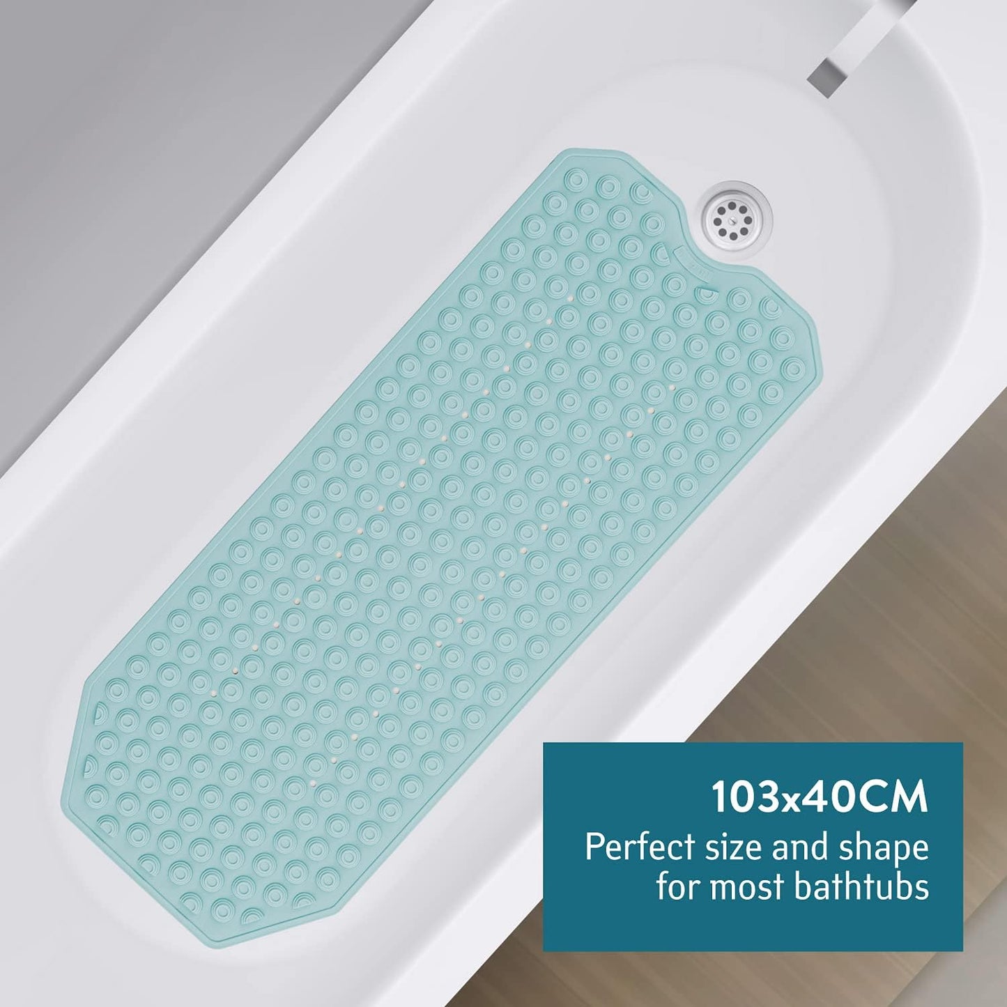 Antirutsch Badewanneneinlage 40x103cm, Blau Secure