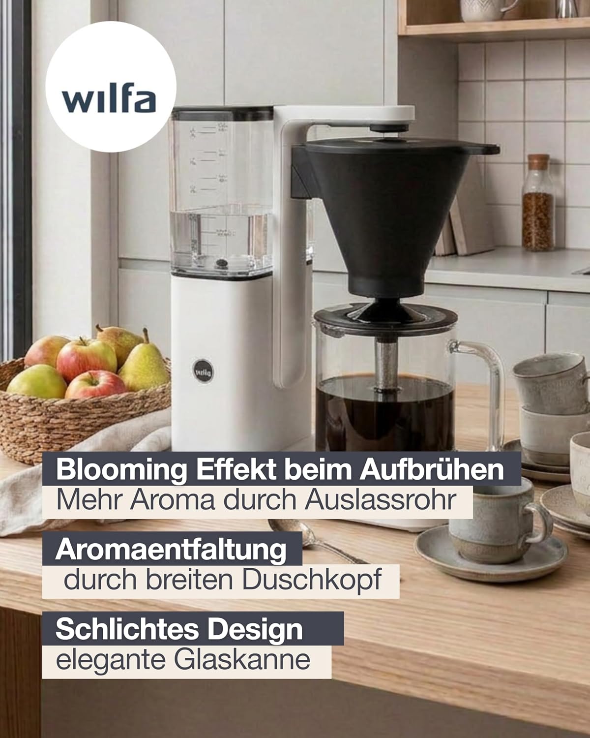 Zense Filterkaffeemaschine mit Aroma-Kontrolle, Automatisch Weisses Plastik