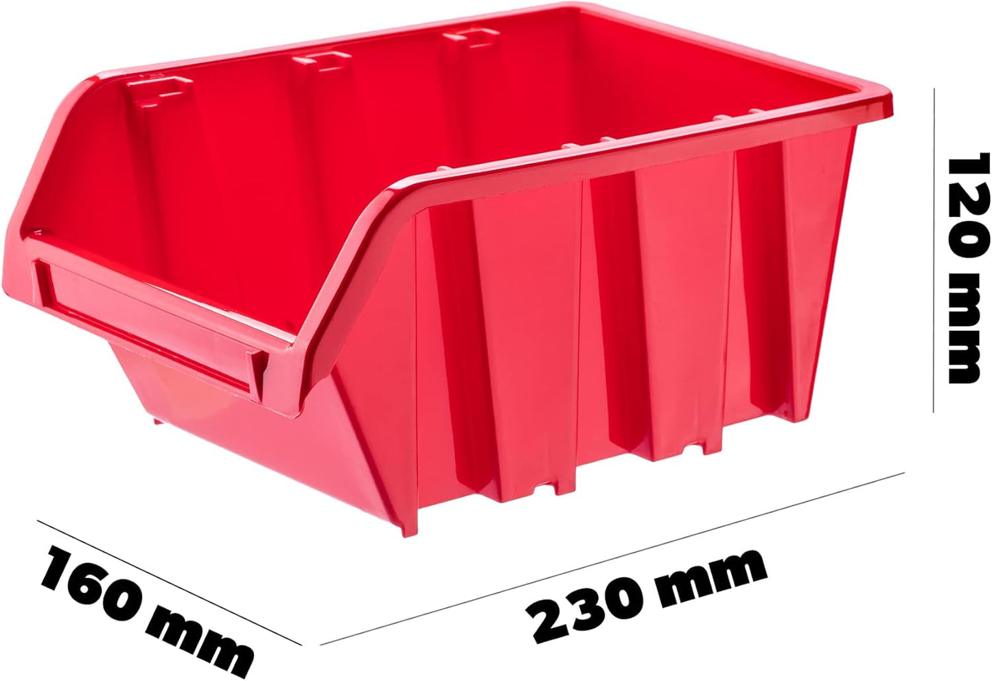 Werkstatt-Stapelkisten-Set, 230x160mm Rot 10 Stück
