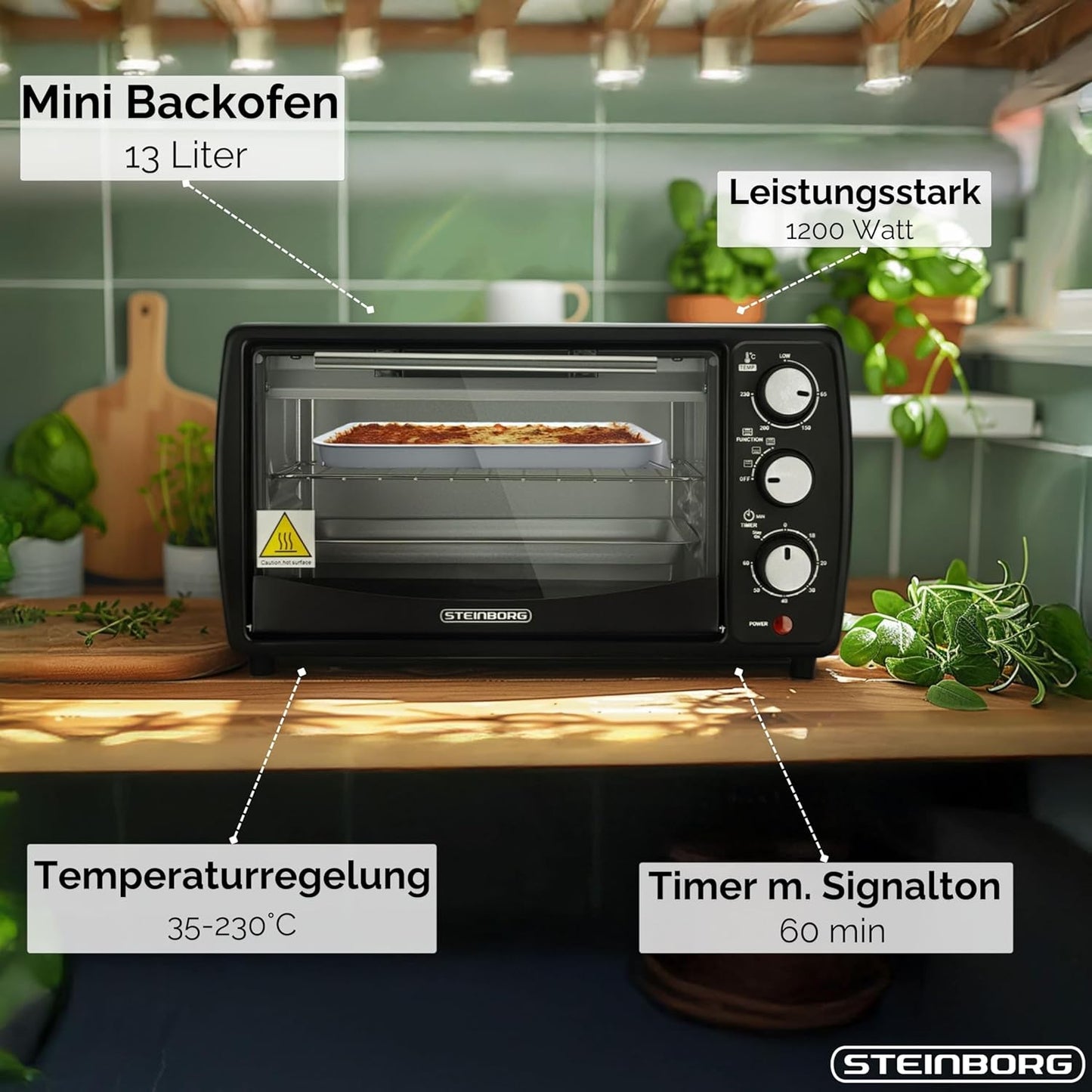 Mini-Backofen mit Timer