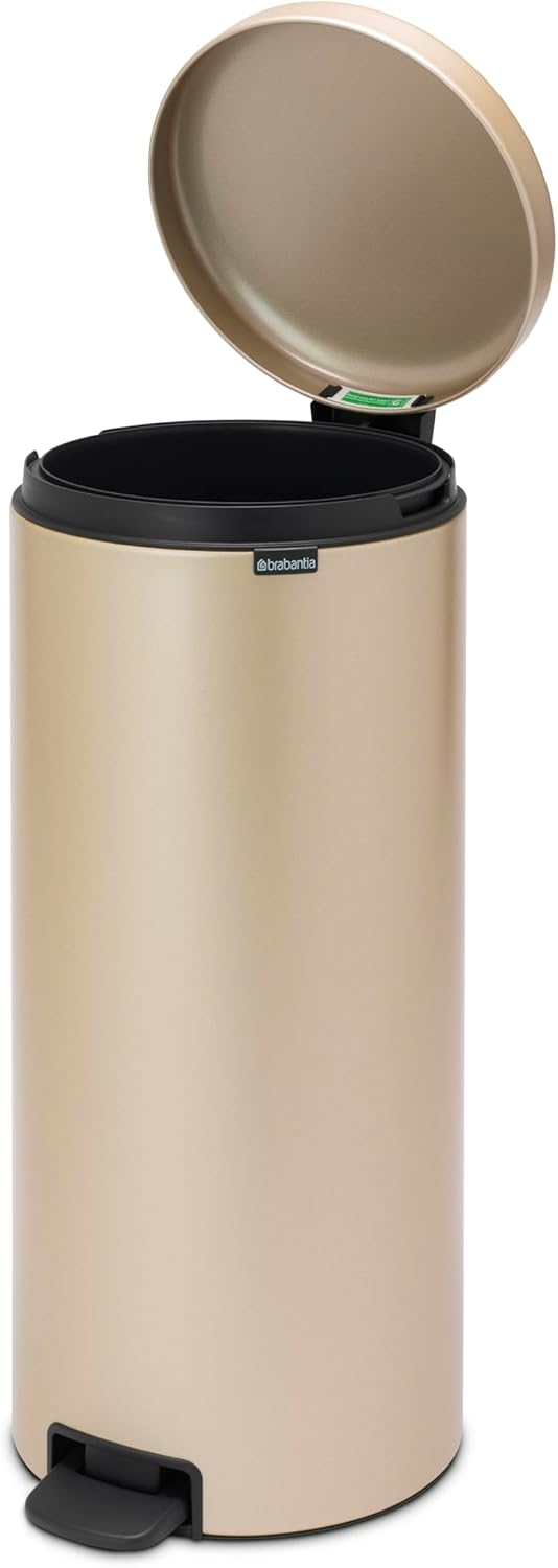 Treteimer mit Pedal, 30 Liter Kapazität, 30 Liter Champagne