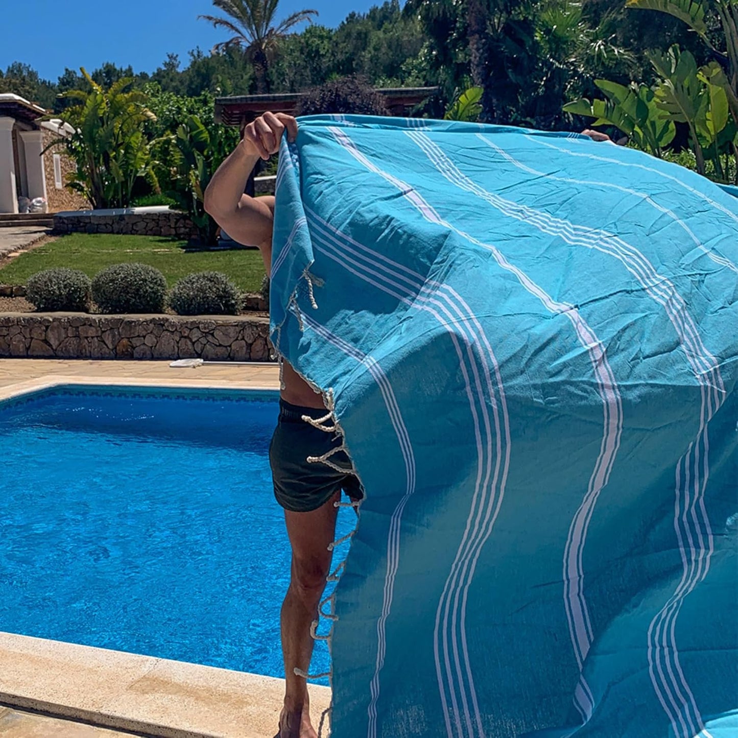 Fouta Bali Premium Strandtuch, Aqua 200/200cm