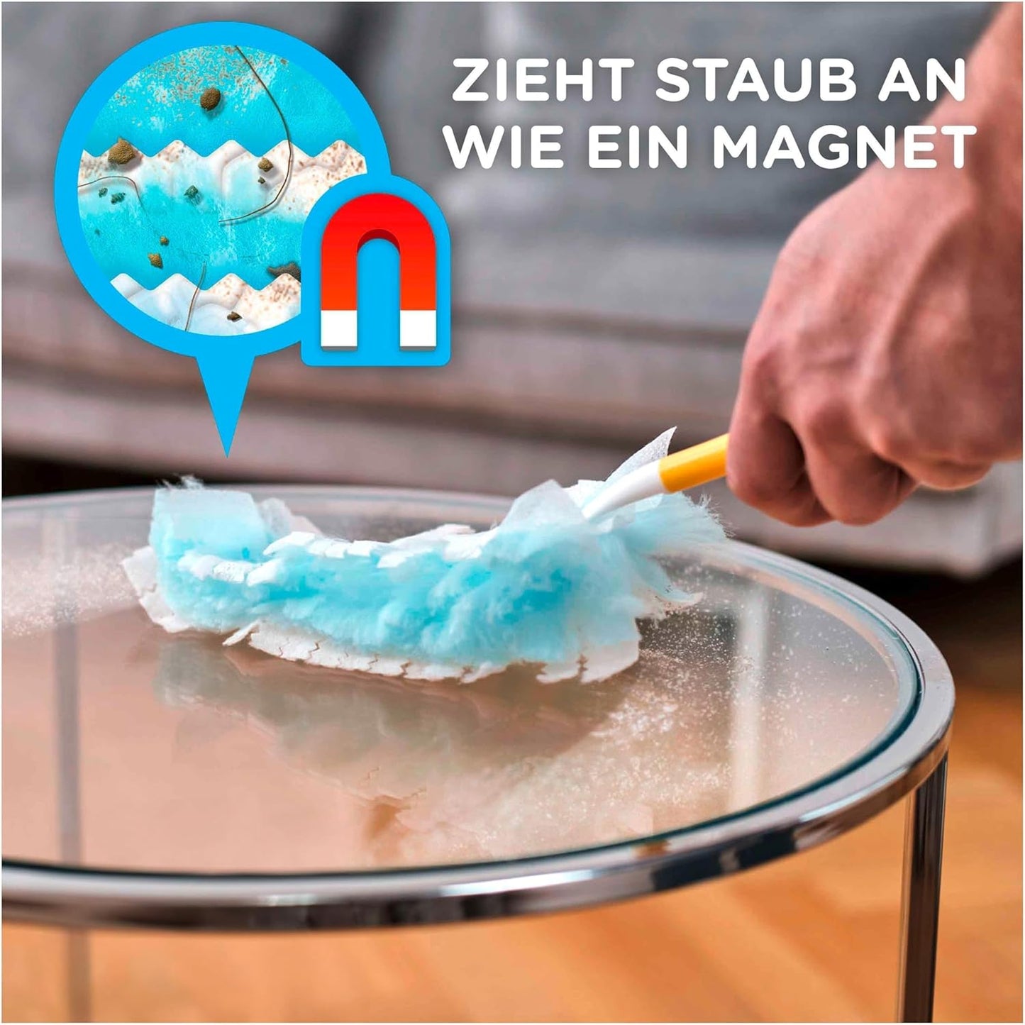 2in1 Bodenwischer-Kit, Starterset (Stab + 8xDry + Griff + 1xTuch)