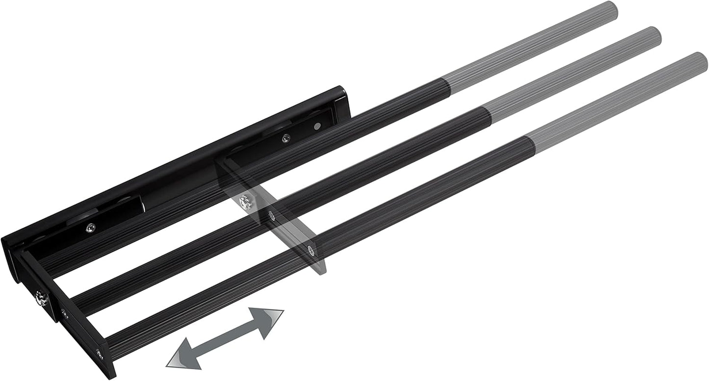 3-armiger Teleskop-Handtuchhalter, Schwarz Matt 3-armig 325 - 487 mm