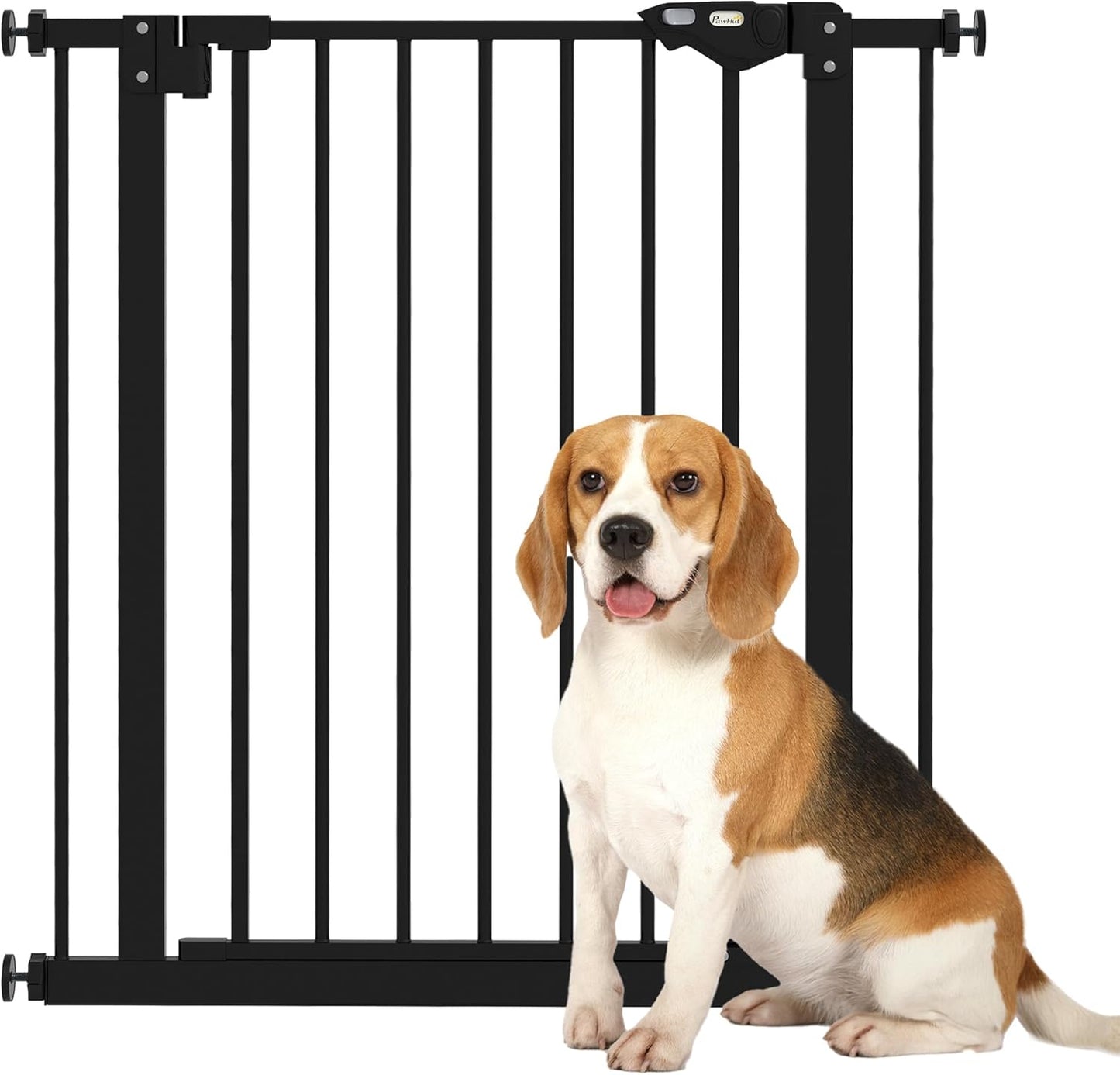Türschutzgitter für Hunde, ohne Bohren, 74-80L x 2B x 77H cm Schwarz