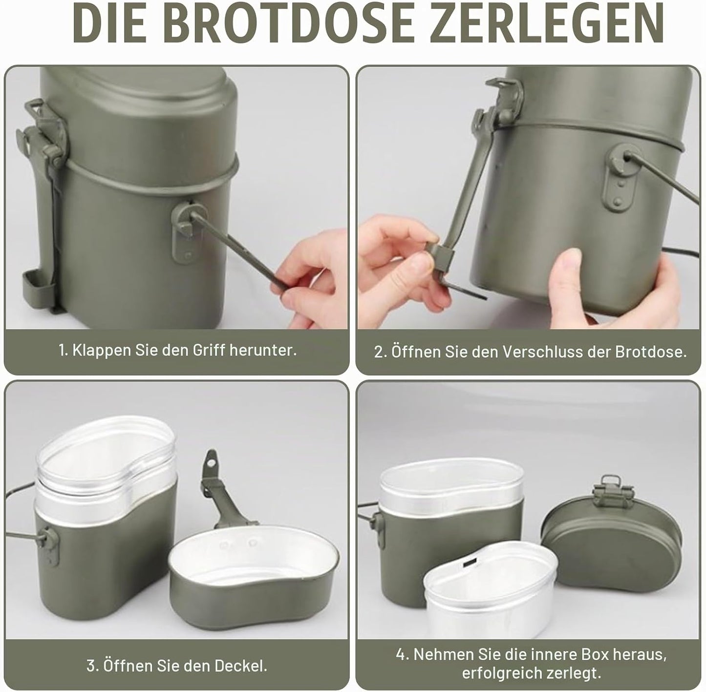 Camping Essgeschirr Set mit Klappbesteck