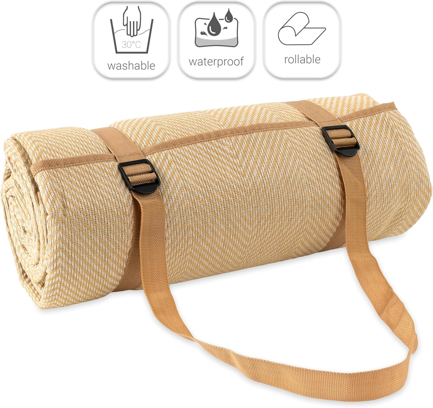 Wasserdichte Picknickdecke, 300 x 200 cm (Rechteckig) Beige