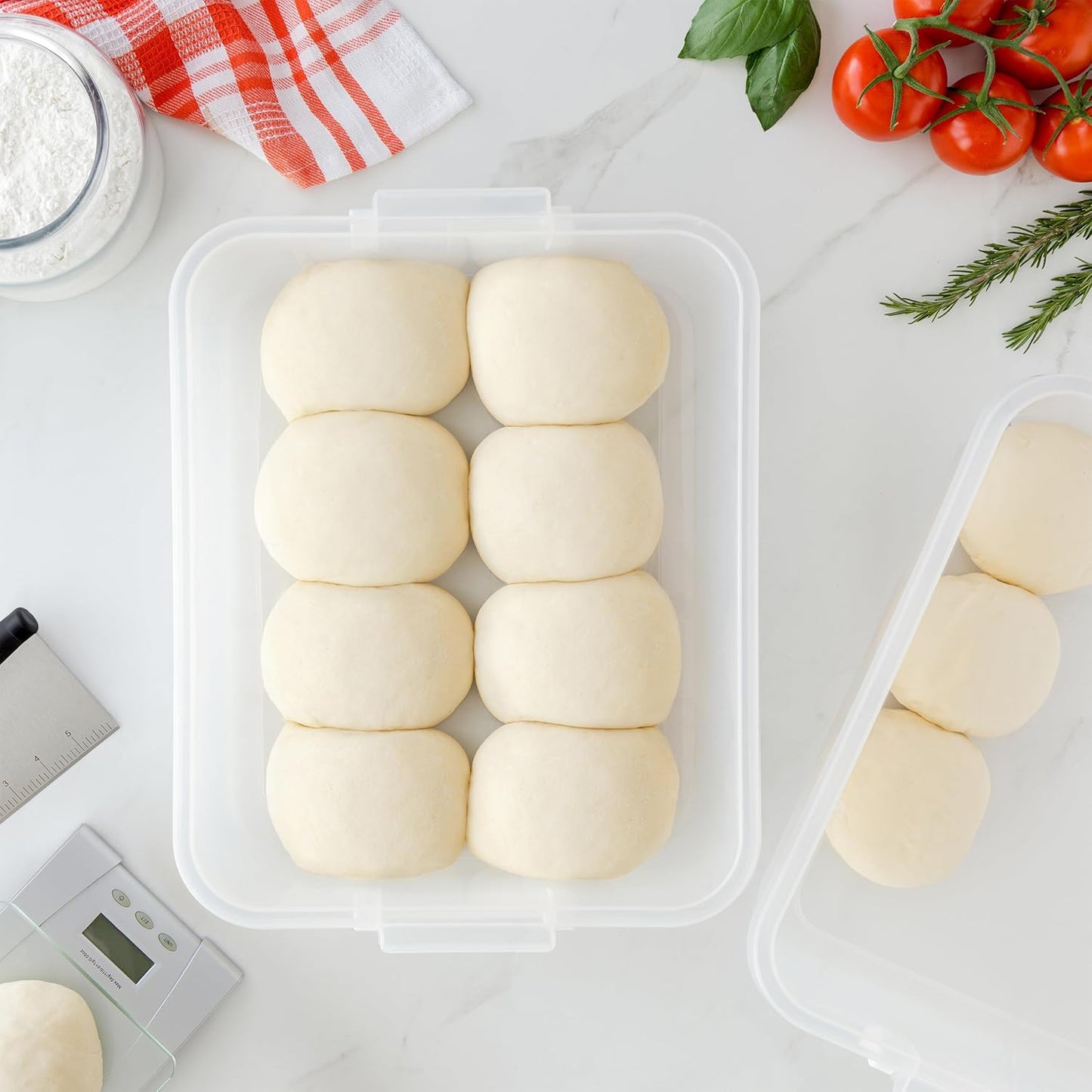 Pizzaballenbox, Grau 44 x 34 cm (2er-Pack)