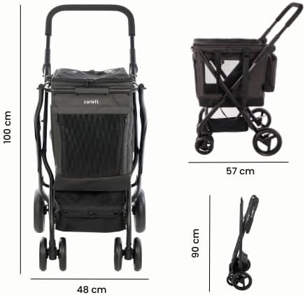 3‑in‑1 Haustier-Trolley Cube P mit Regenüberzug und Sicherheitsgurt