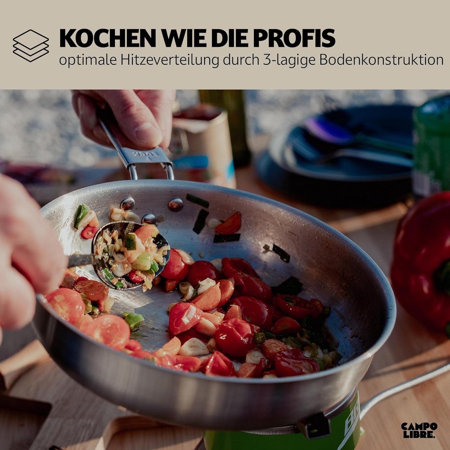 Camping Kochgeschirr-Set aus Edelstahl (8-teilig), 8-teilig