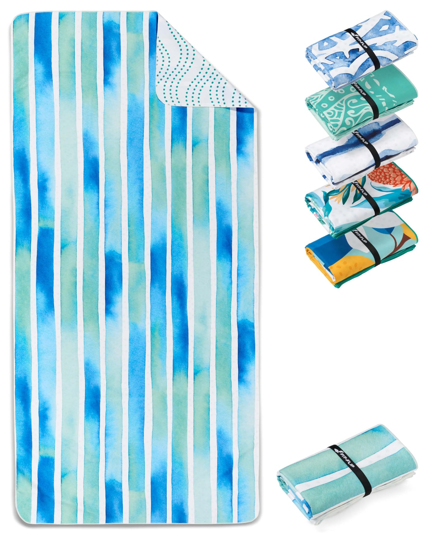 XXL-Mikrofaser-Strandtuch, 200cm x 90cm 23 Aquarell Stripes