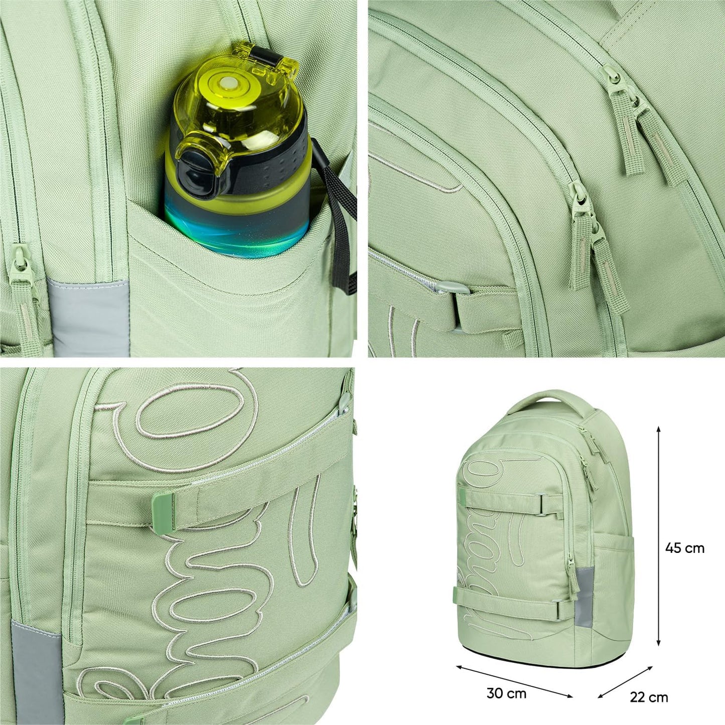 3-teiliges Schulrucksack-Set für Teenager, Mentol
