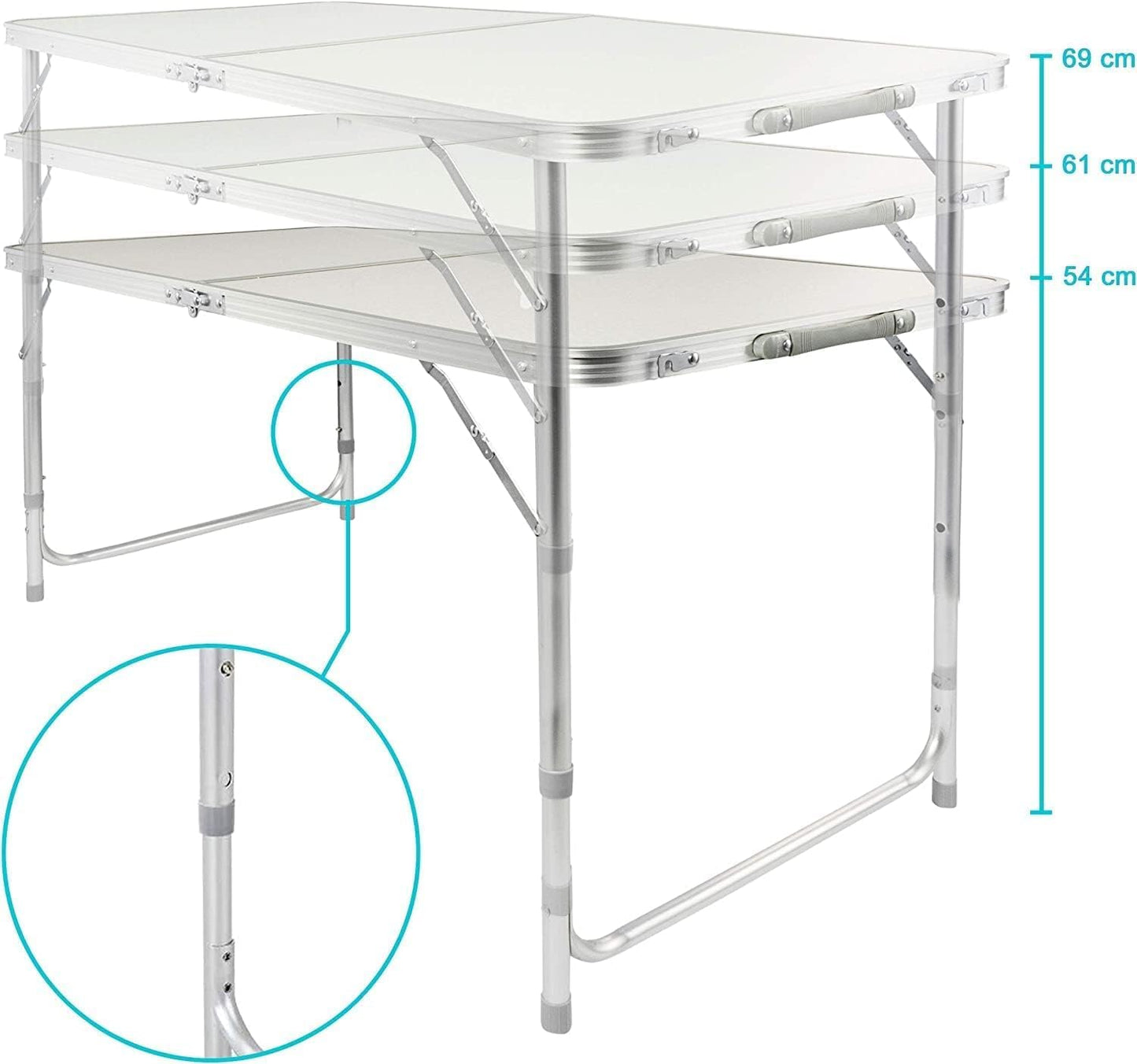 Klappbarer Mehrzwecktisch, Weiss: 120 X 60 Cm