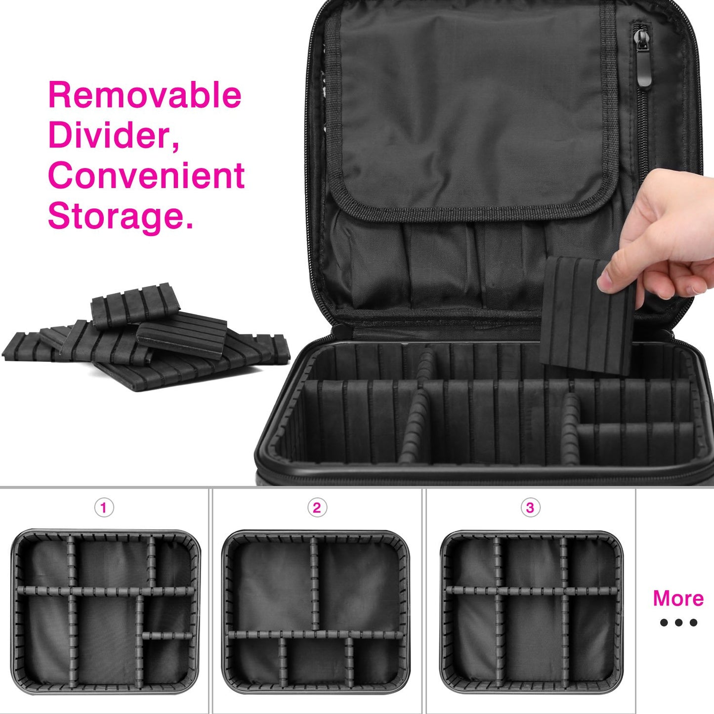 Tragbare Make-Up Kosmetiktasche, Reines Schwarz S