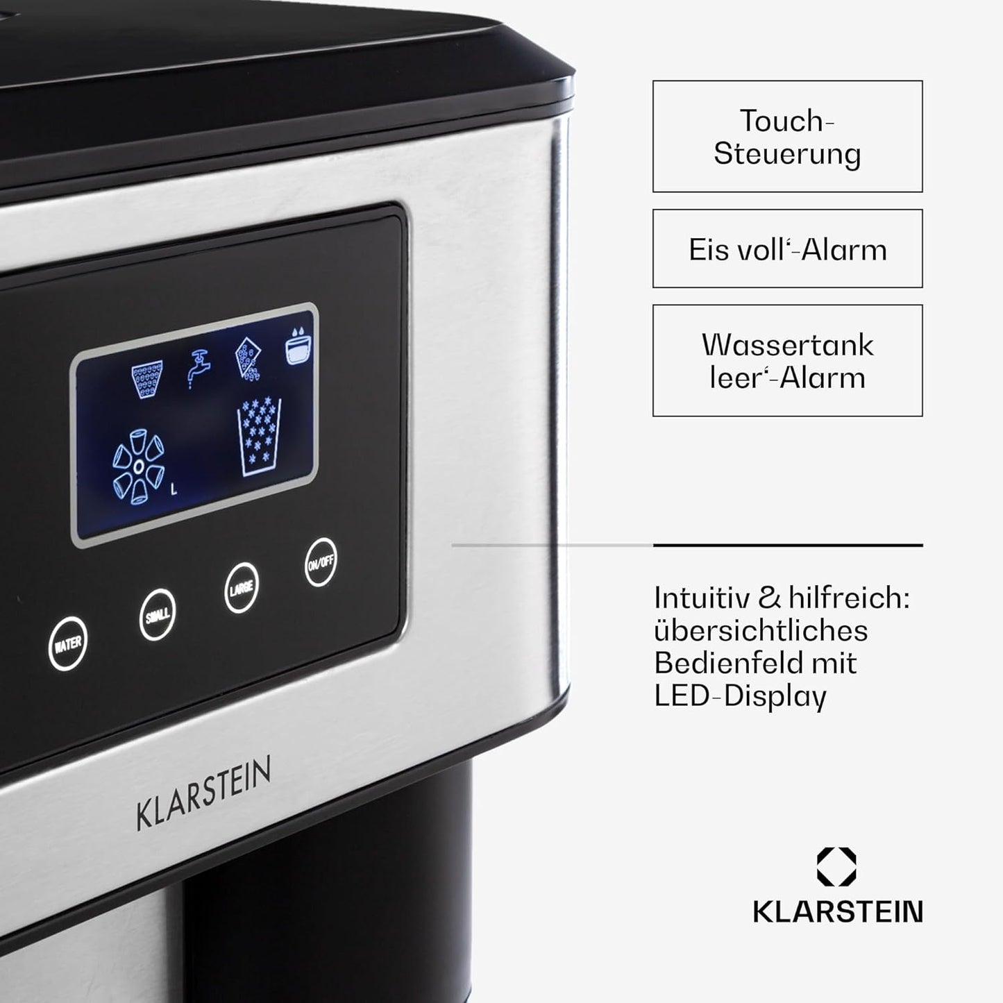 Eiswürfelmaschine Mini für Crushed & Bullet-Eis, Schwarz