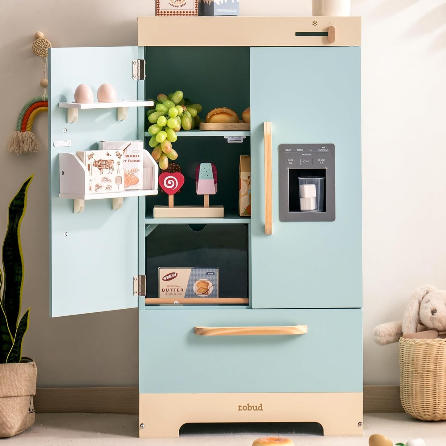 Holzkühlschrank mit Eiswürfelbereiter, Kühlschrank