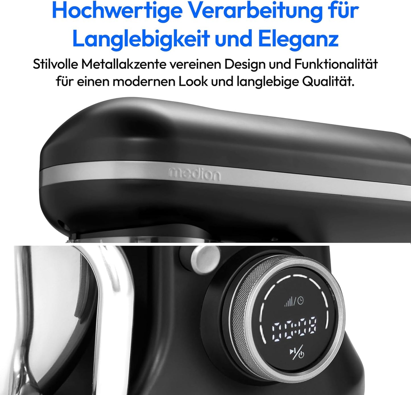 Digitale Küchenmaschine MD18420, Eisschüssel Schwarz