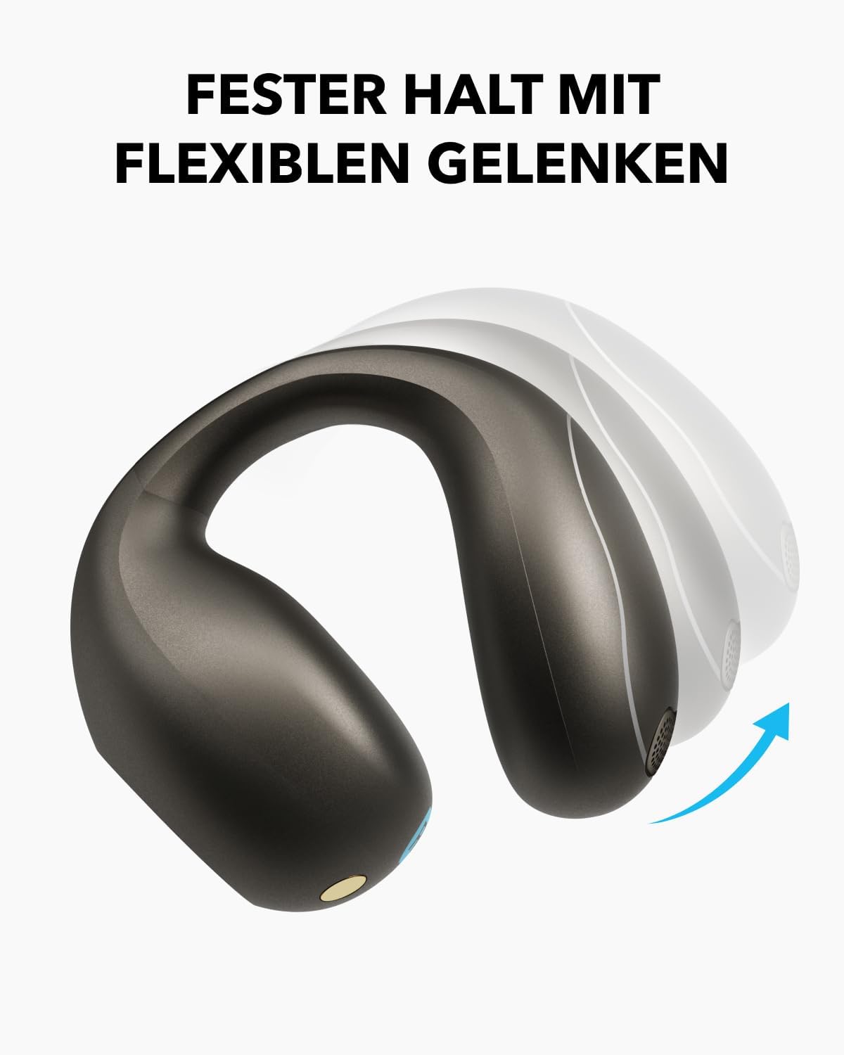 C40i Open-Ear Earbuds mit Clip-On Design, Graphitgrau