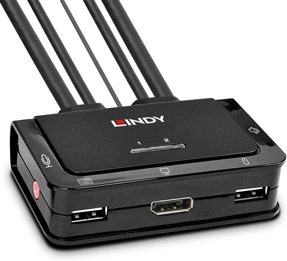 2 Port DisplayPort 1.2, USB 2.0 & Audio Cable KVM Switch, KVM-Switch, DisplayPort 1.2, USB 2.0 & Audiokabel KVM Switch