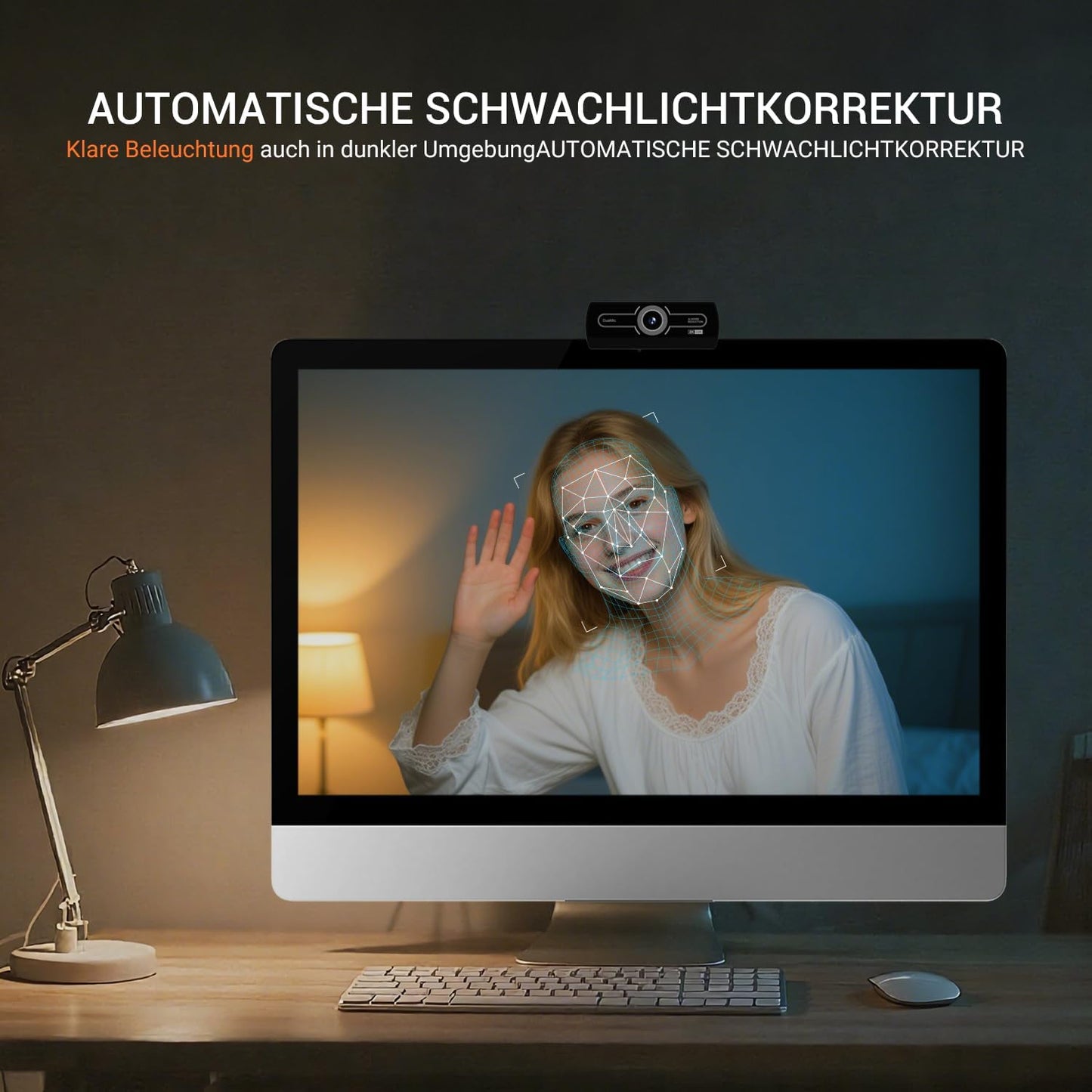 2K Webcam mit Mikrofon & Rauschunterdrückung, 2K