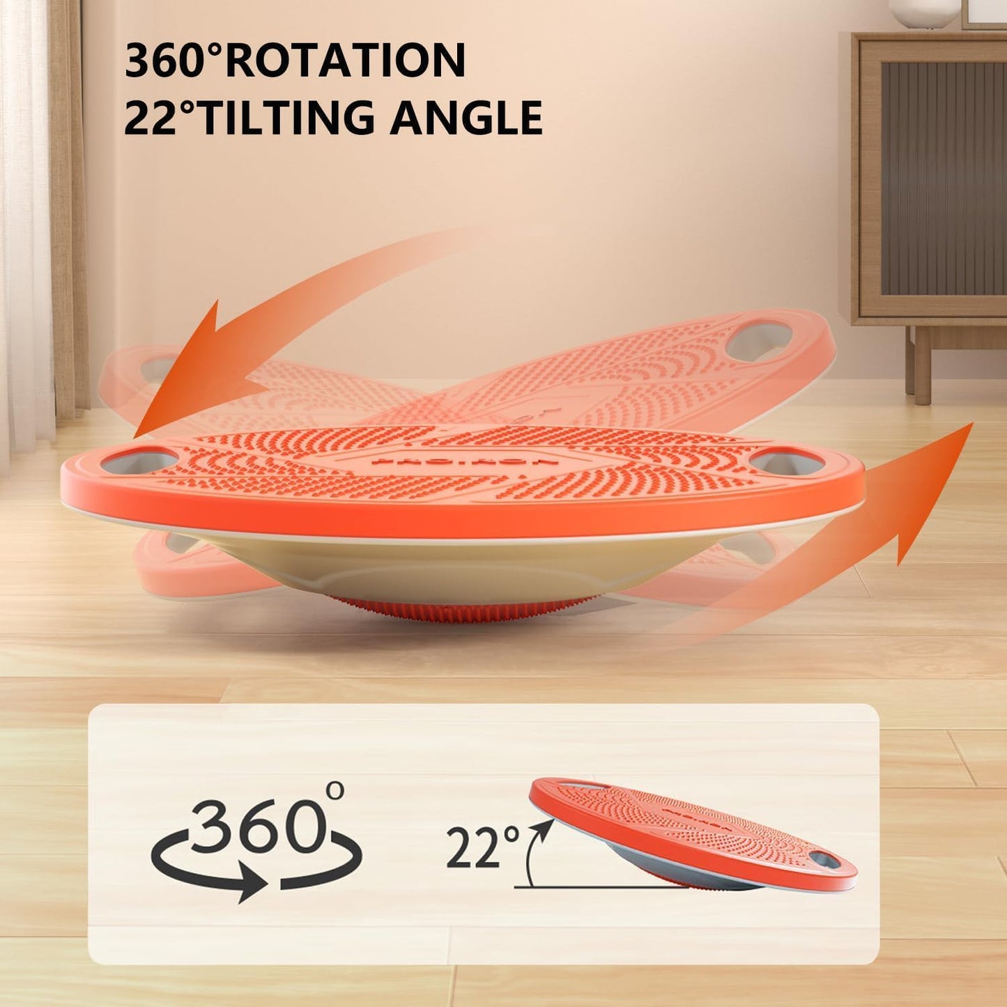 Balanceboard mit Griffen, Orange