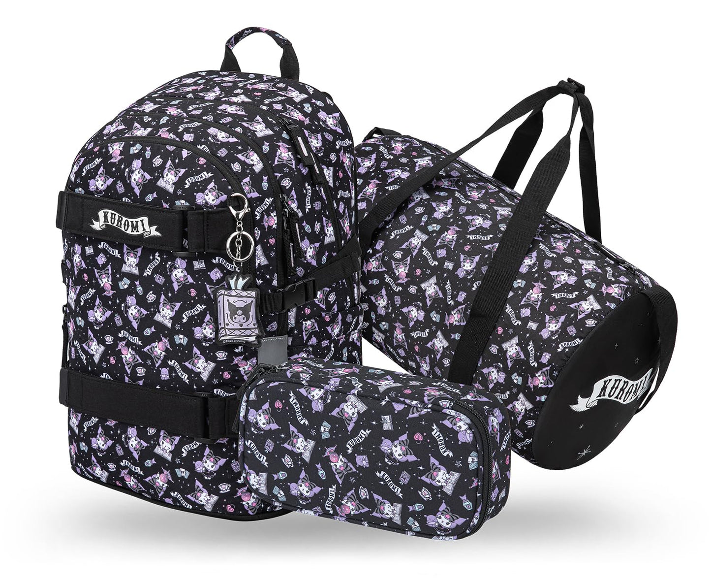Schulrucksack-Set für Grundschüler (3-teilig), Kuromi Black