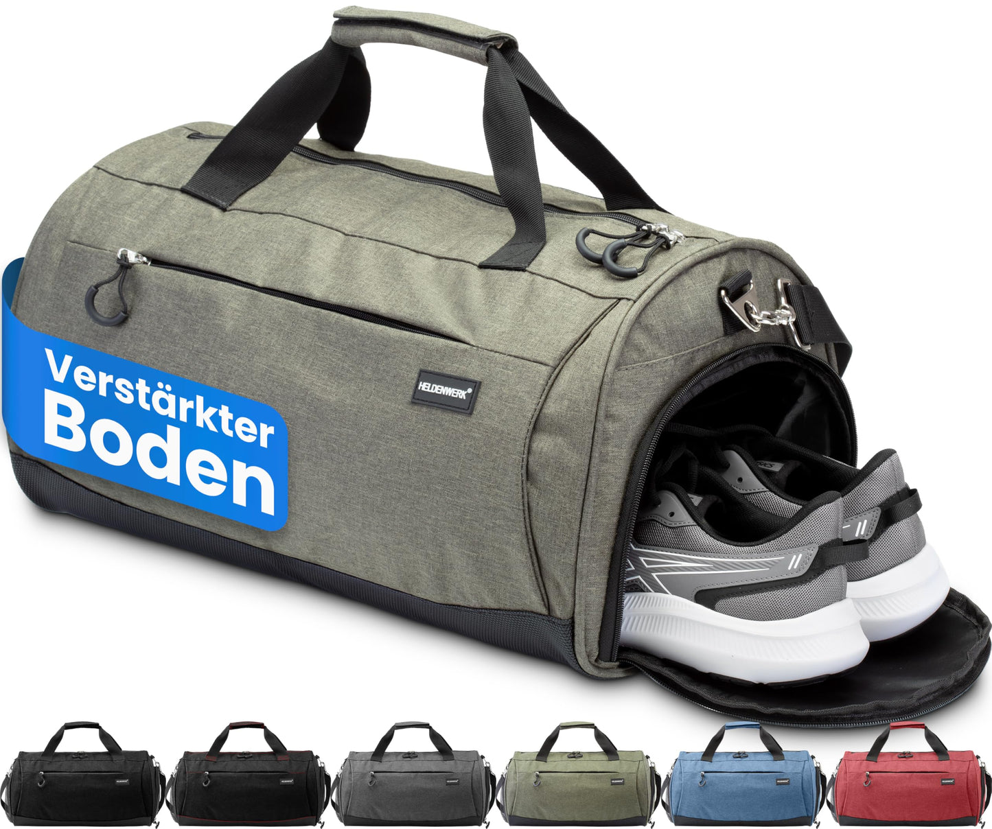 Sport- und Reisetasche mit Schuh- und Nassfach, Grün 58 x 31 x 31 cm (Large 50L)