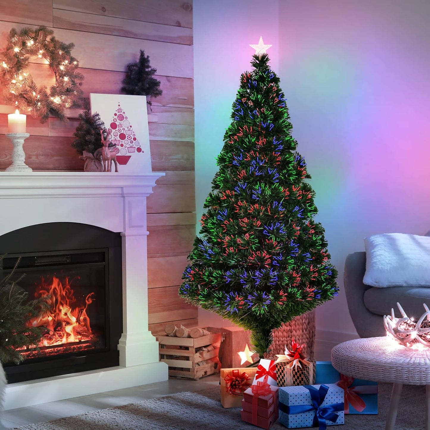 Künstlicher Weihnachtsbaum mit LED-Beleuchtung, Grün 150 cm