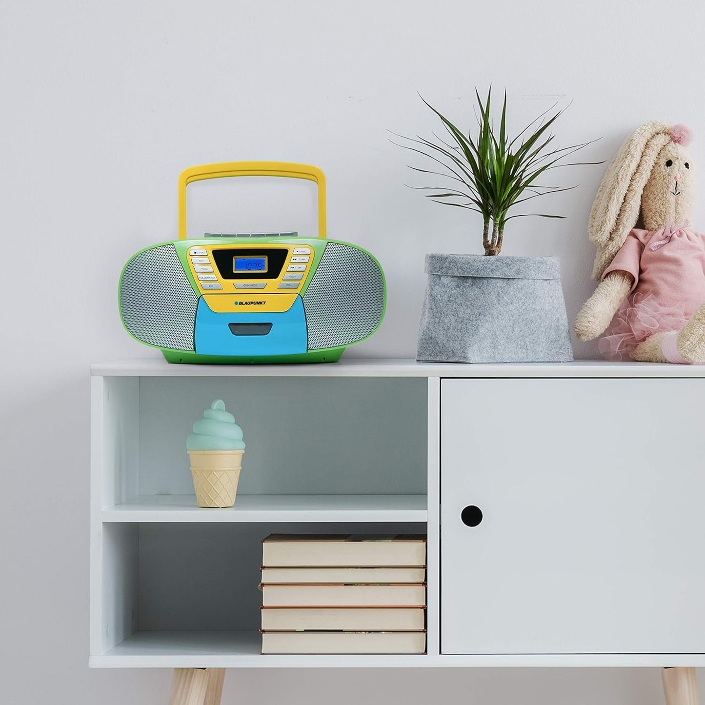 Tragbarer CD-Player mit Bluetooth und USB, Bunt