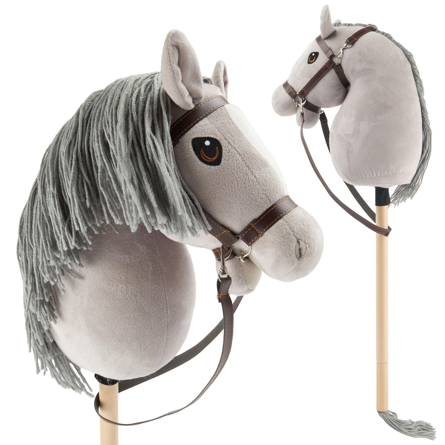 Hobby Horse Steckenpferd mit abnehmbarem Stock, Grauer Medium