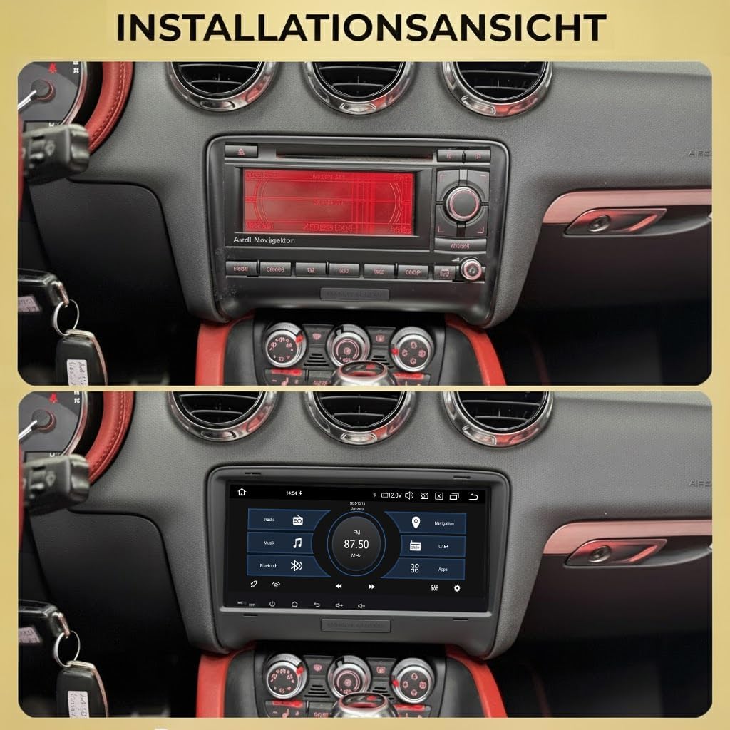 AA8-L2 Android 14 Autoradio mit Navigation & CarPlay für Audi TT 2006-2014, AA8-L2