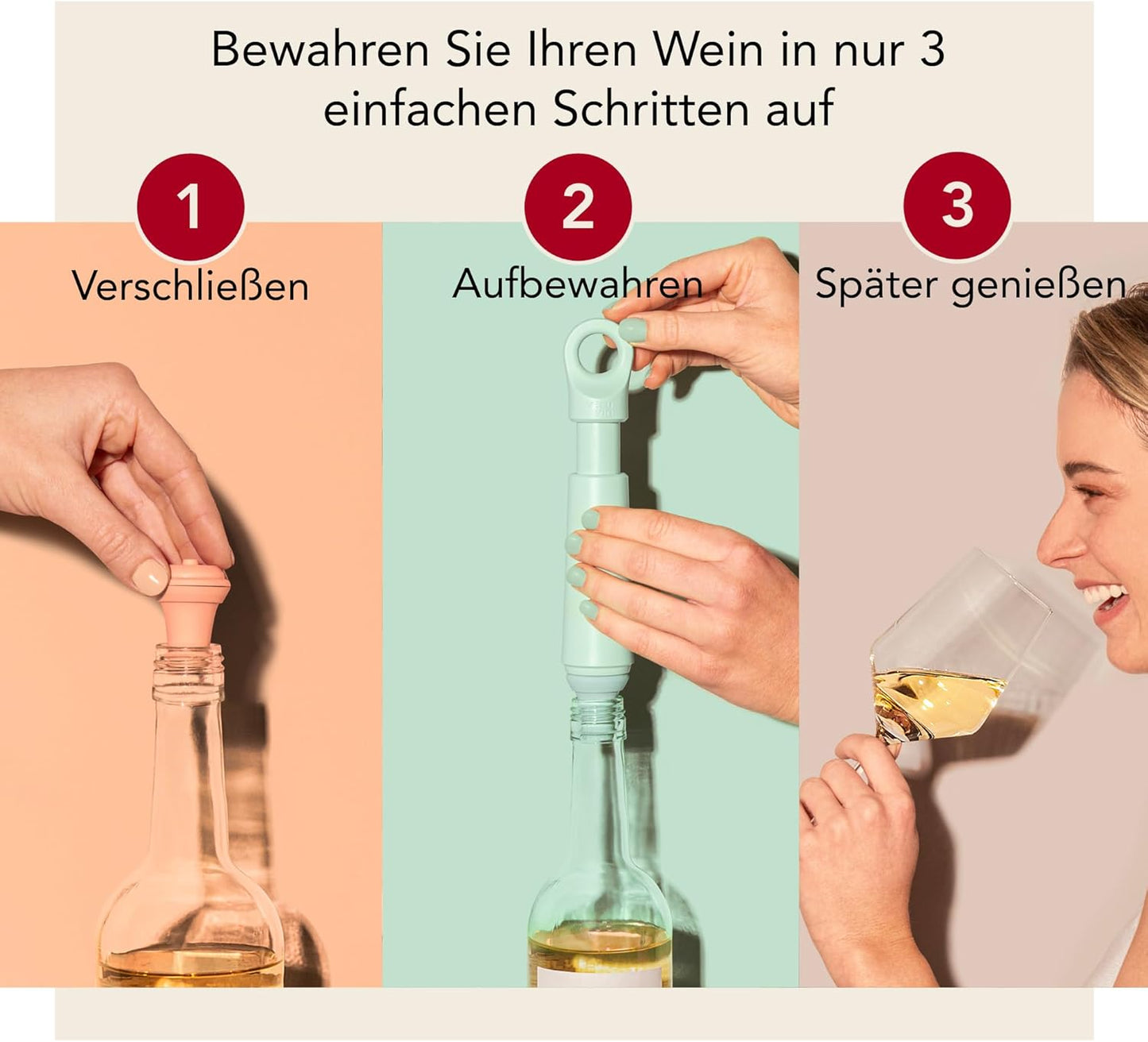 Weinpumpe mit Vakuumverschluss, Terra