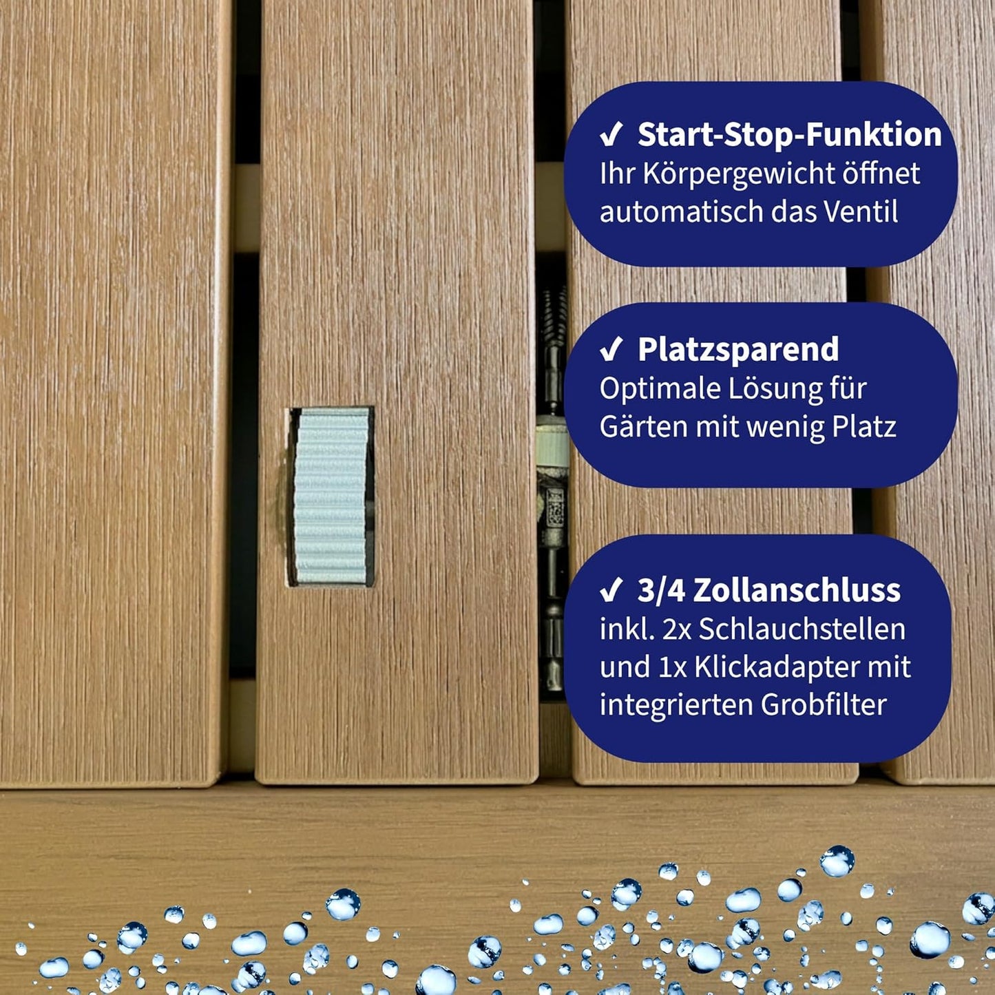 Mobile Outdoor Gartendusche mit Start-Stop-Funktion