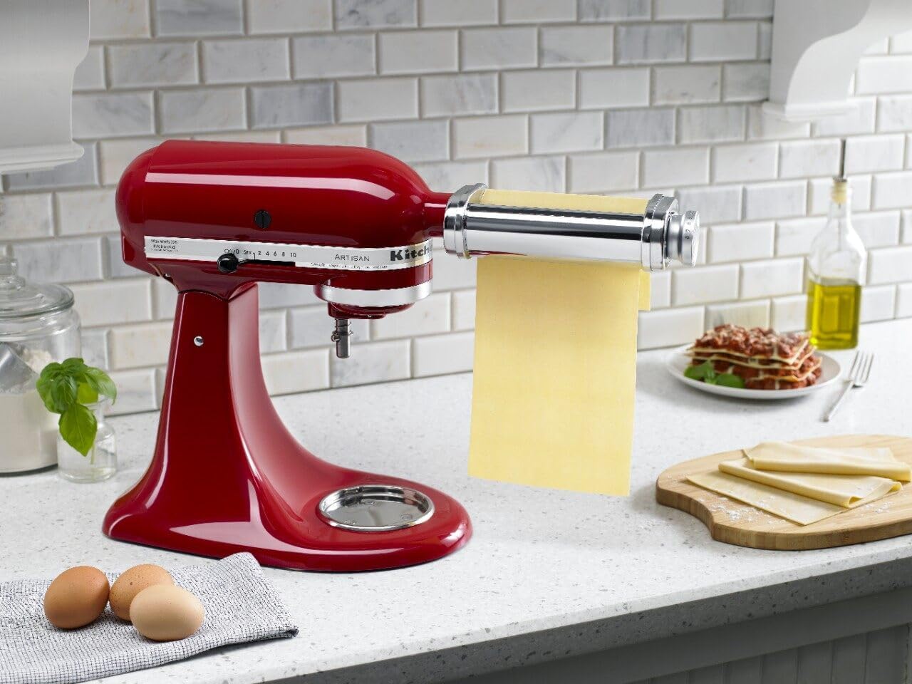 Nudelwalzenaufsatz KSMPSA für KitchenAid, 1' Silber