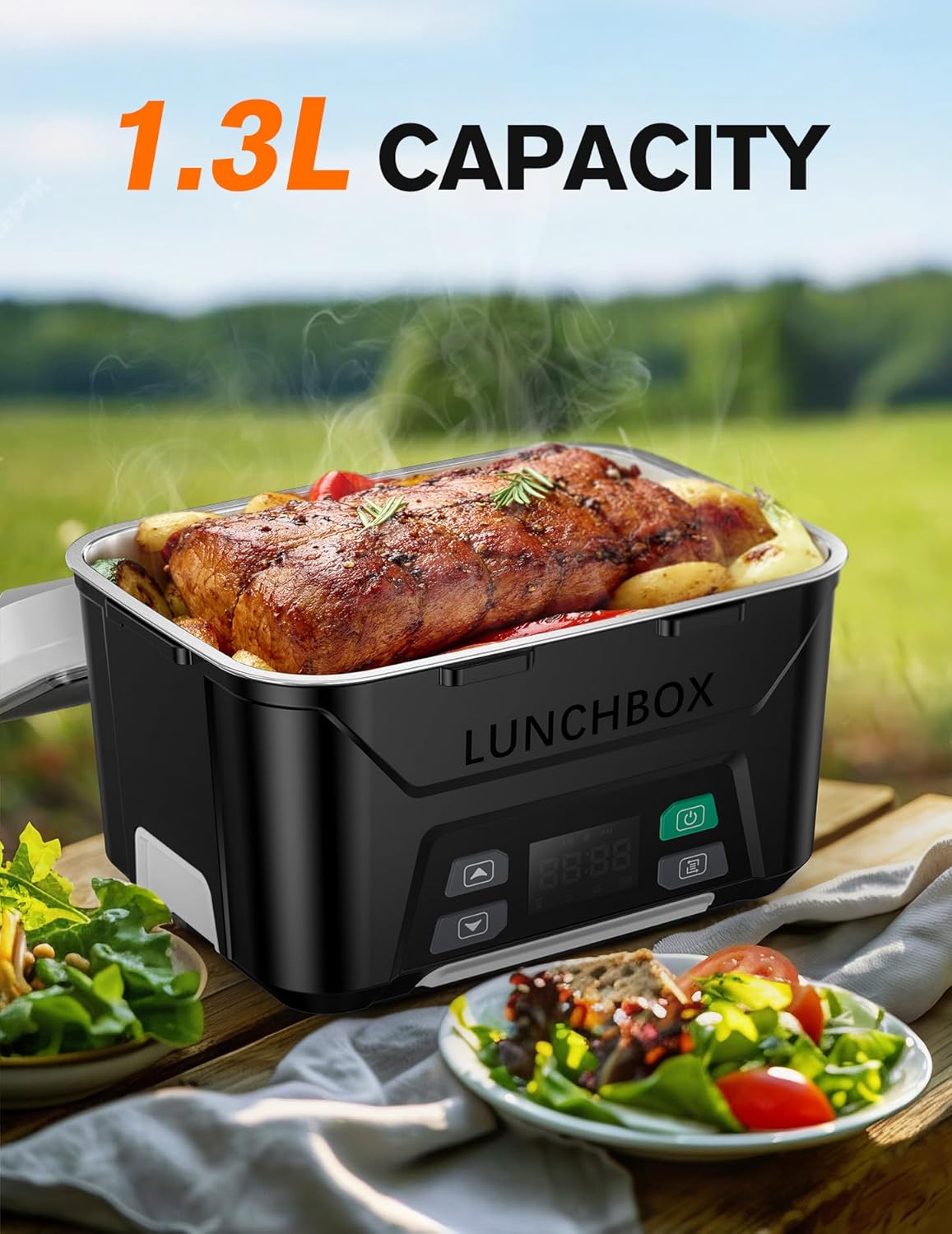 Elektrische Lunchbox mit Aufheizfunktion, Schwarz