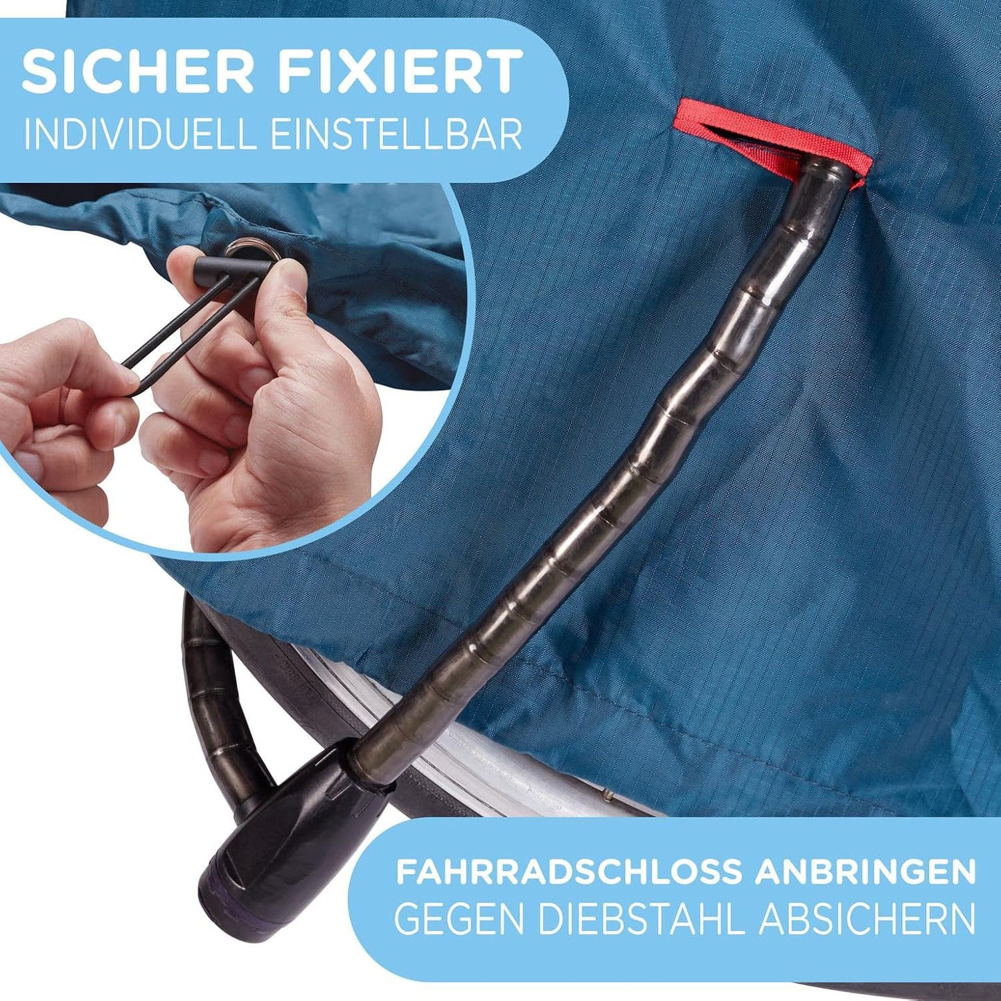 Abdeckung für Veloanhänger, Rot-blau