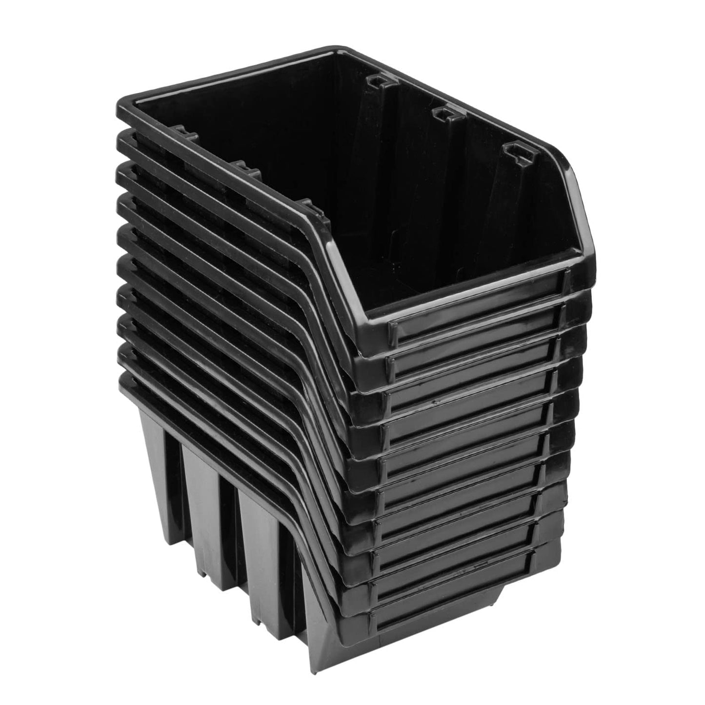 Stapelboxen Set, 10x Schwarz