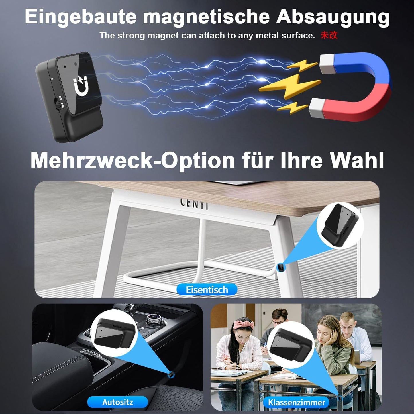 Tragbares Mini-Diktiergerät mit Geräuschreduzierung