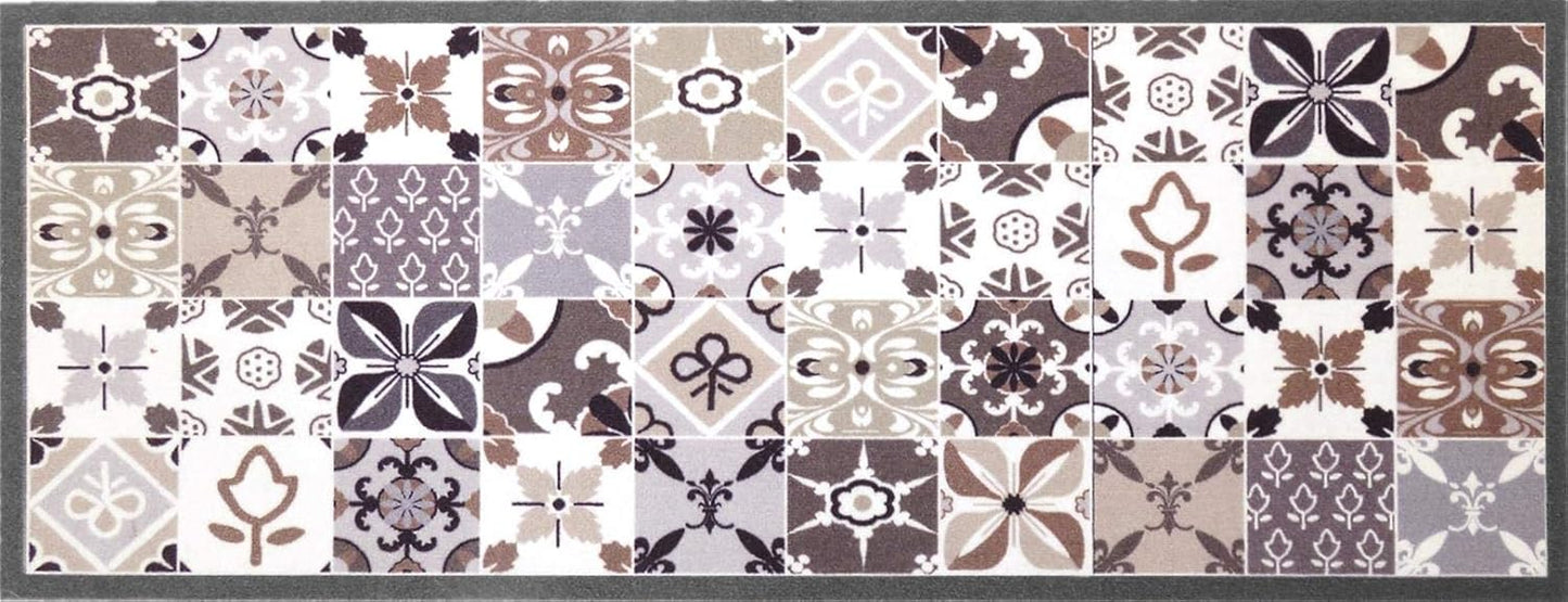 Schmutzfangmatte mit Mosaik-Muster, 45 x 120 cm (Läufer) Mosaik Braun
