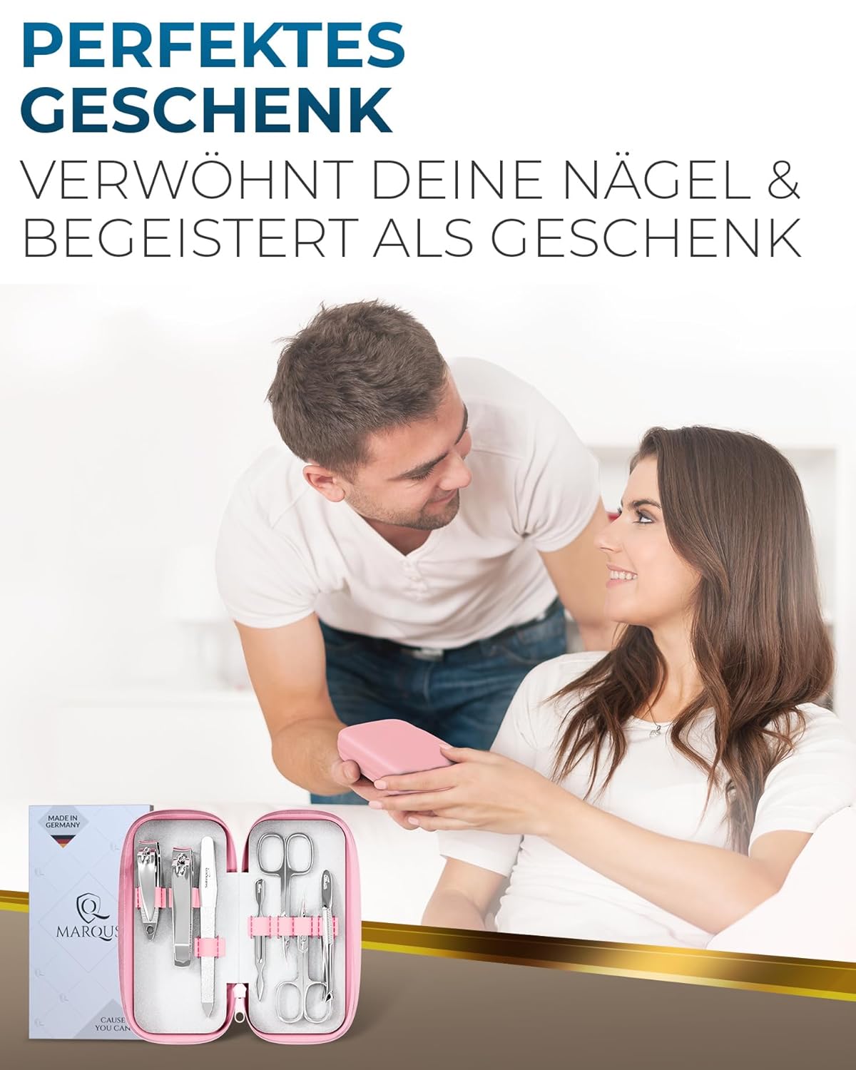 7-teiliges Maniküre-Set im Lederetui, 5. Rosa