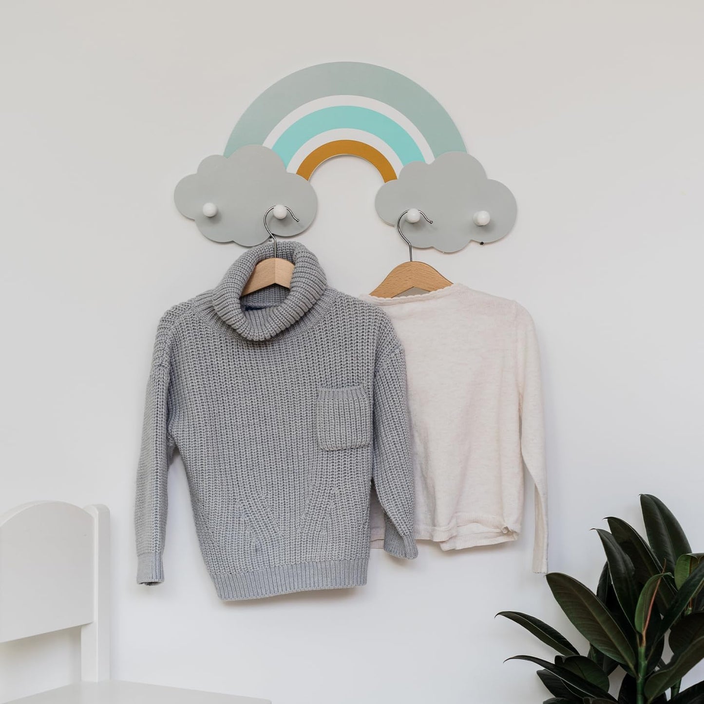 Regenbogen-Garderobe Finn mit 4 Haken, Finn
