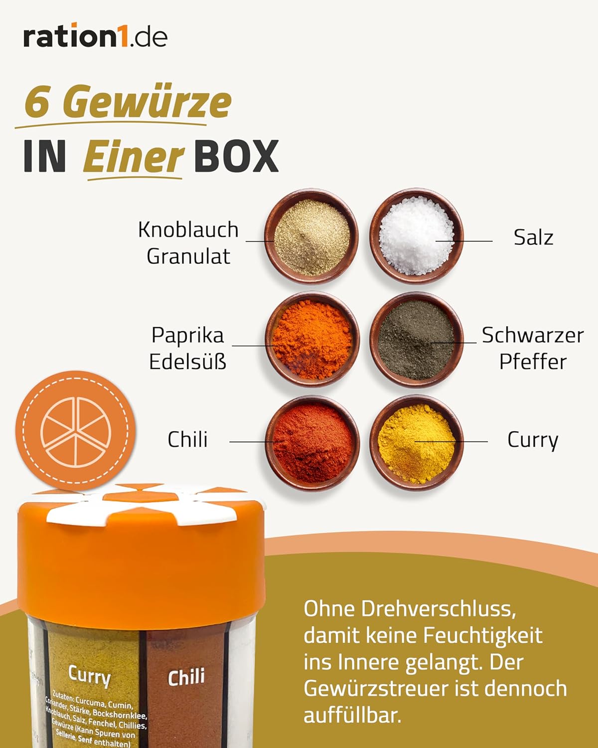 5er-Set Gewürzstreuer, 5er Pack (340g)