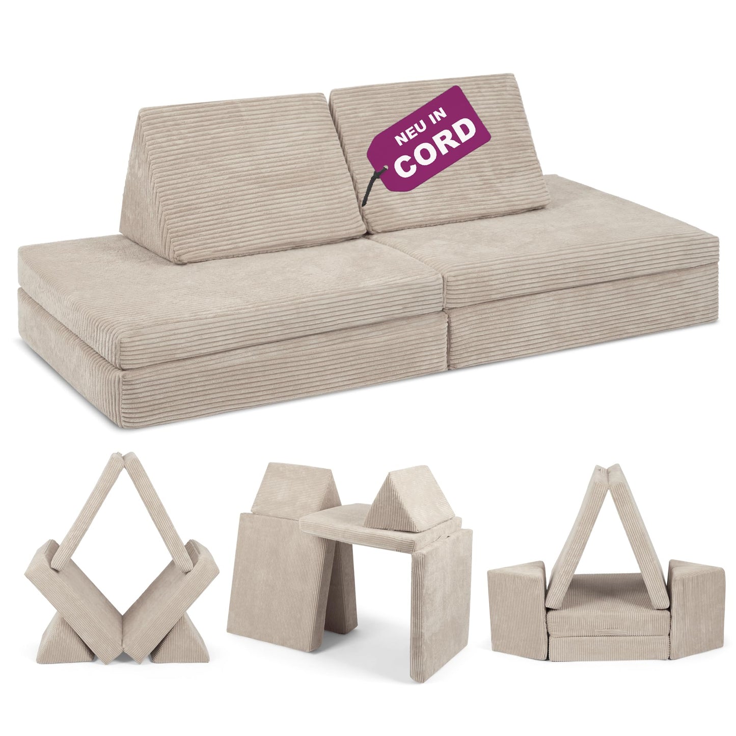 Spielsofa für Kinder, Elfenzauber Beige
