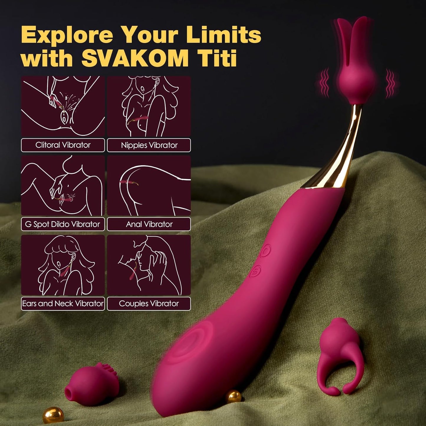 3-in-1 Vibrator mit App & Fernbedienung, XXL