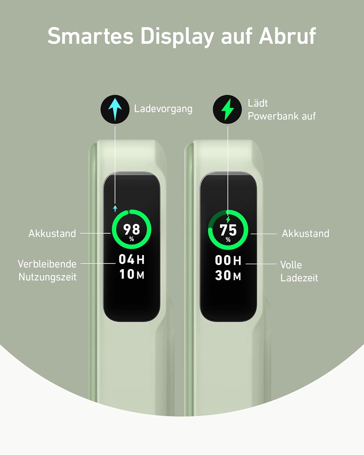 MagGo Power Bank mit 15W MagSafe-Ladegerät, Grün
