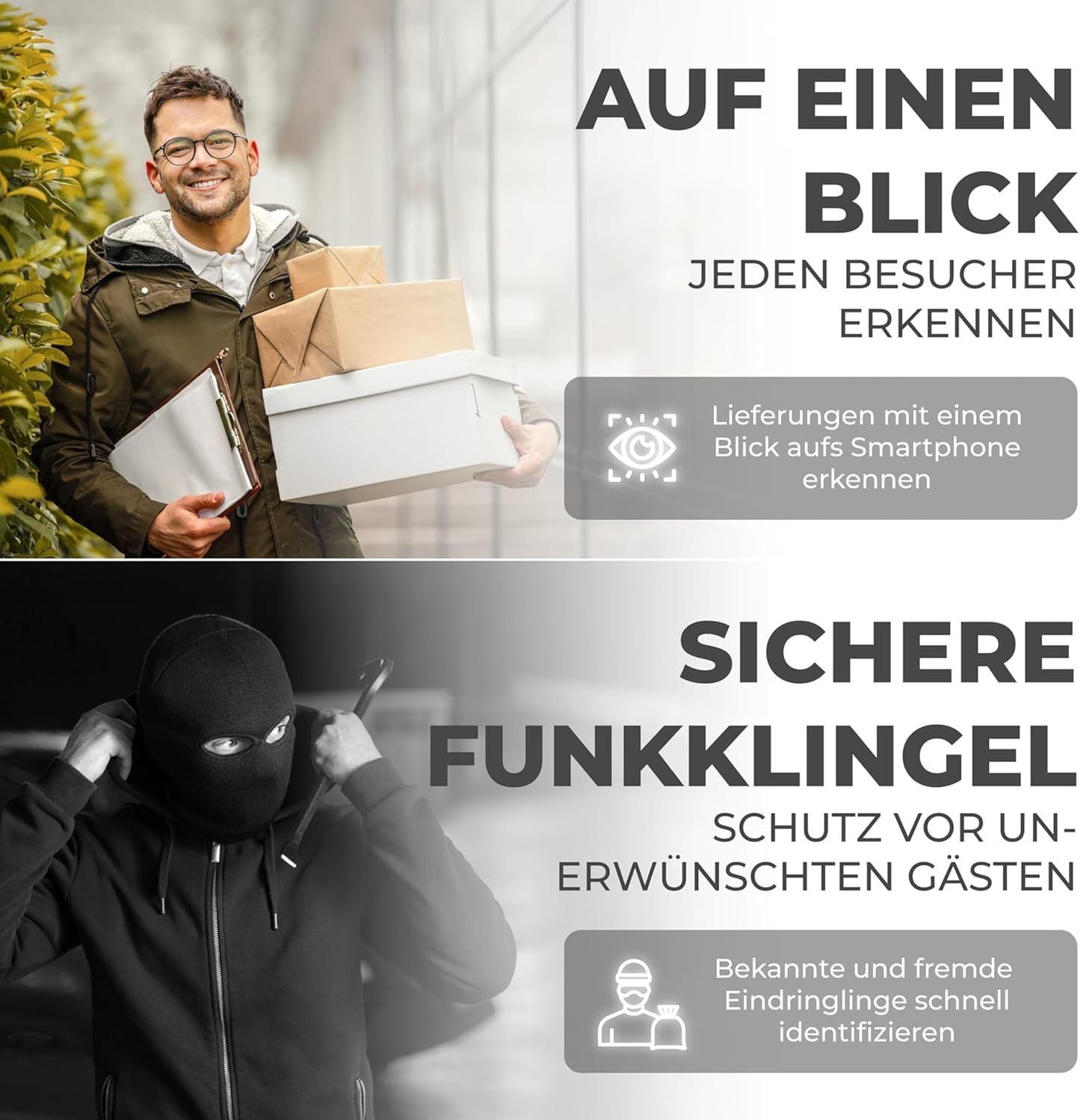 2-Familien-Video Türklingel, 313,5 x 87 x 34 Schwarz