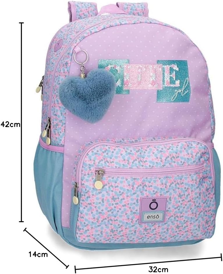 Schulrucksack für Laptop bis 15.6 Zoll, Mochila Escolar para Portátil Dunkelviolett