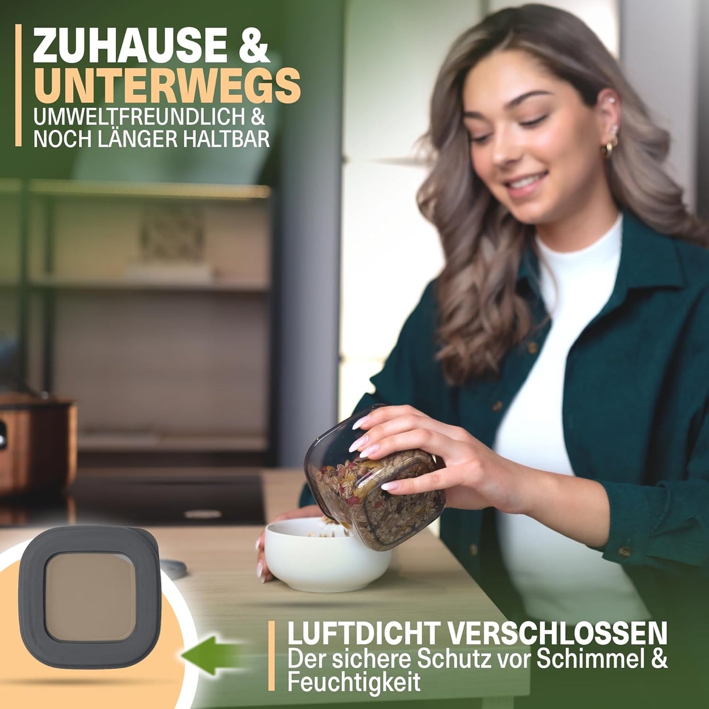 18-teiliges Vorratsbehälter-Set, 18er Mix Set Grau
