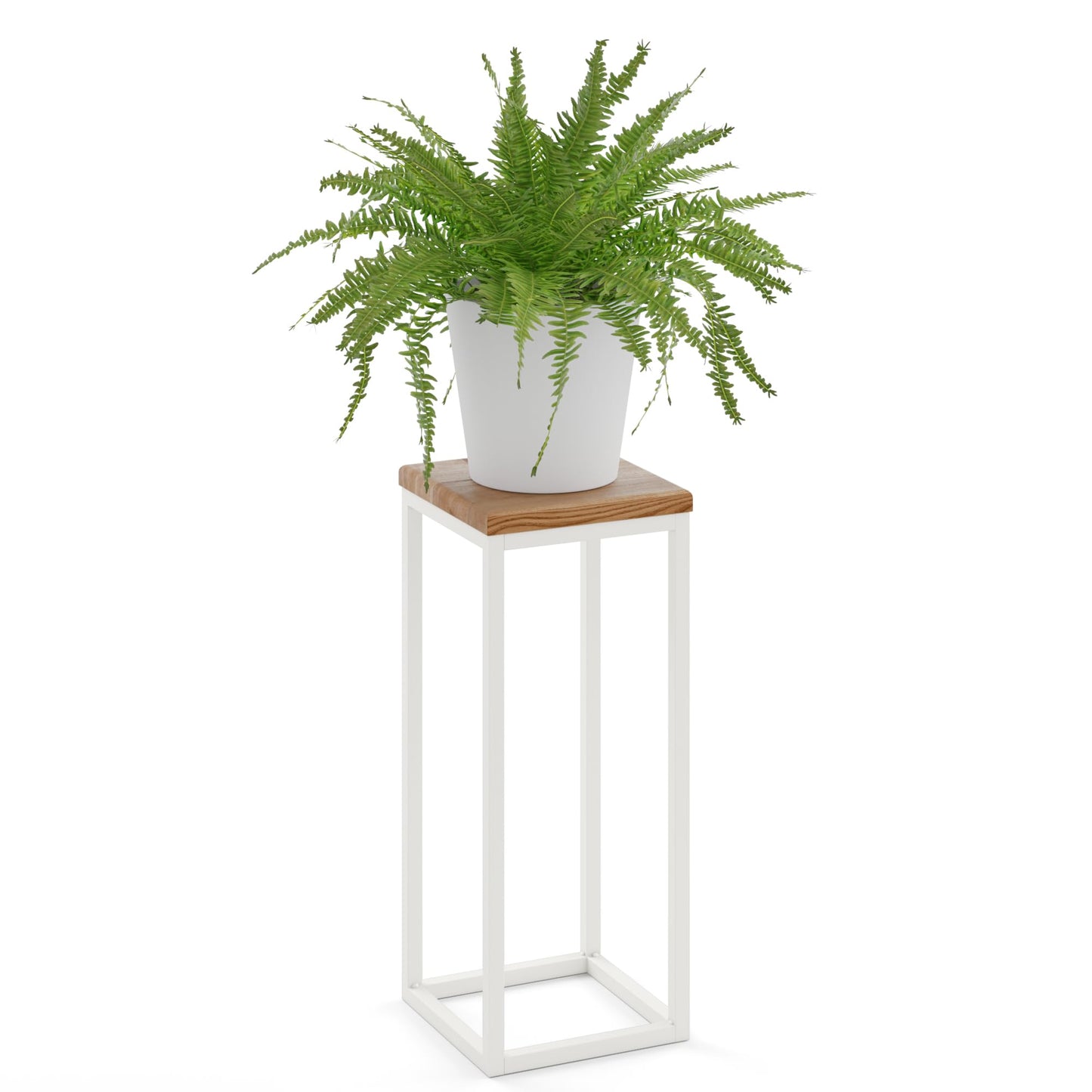 Blumenständer, Grauweiss Gestell mit Dunkel Platte 50 cm